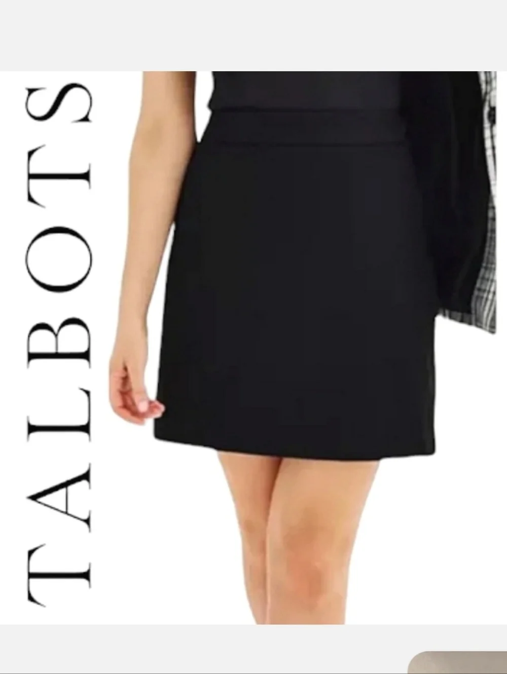 T by TALBOTS Black Cotton Blend Skort with Side Zippered Pockets PSmall NWT